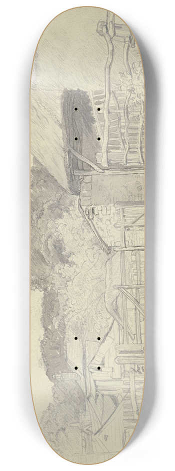 Otto Scholderer - Bauerngehft mit Baumgruppe 8.25 inch art skate deck