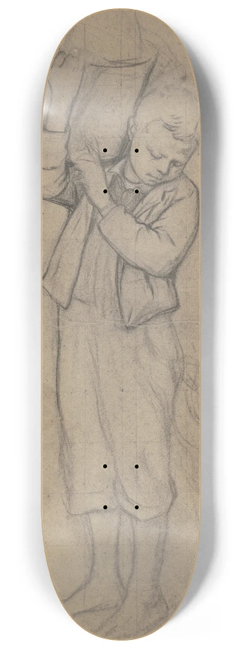 Otto Scholderer - Boy with goat 8.25 inch art skate deck