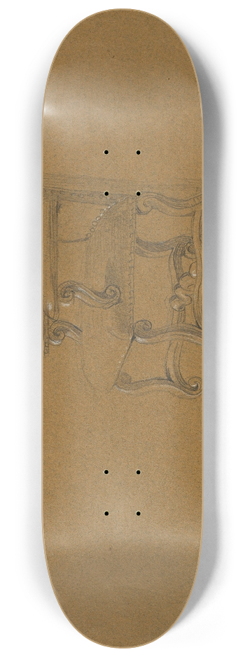 Johann Peter Krafft - Studie eines Armstuhles 8.25 inch art skate deck