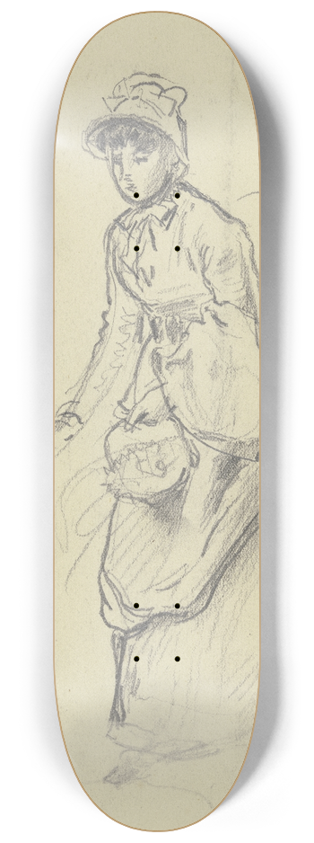 Otto Scholderer - Schreitende Dame mit Schirm 8.25 inch art skate deck