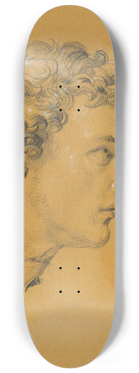 Johann Peter Krafft - Studie eines Kopfes 8.25 inch art skate deck