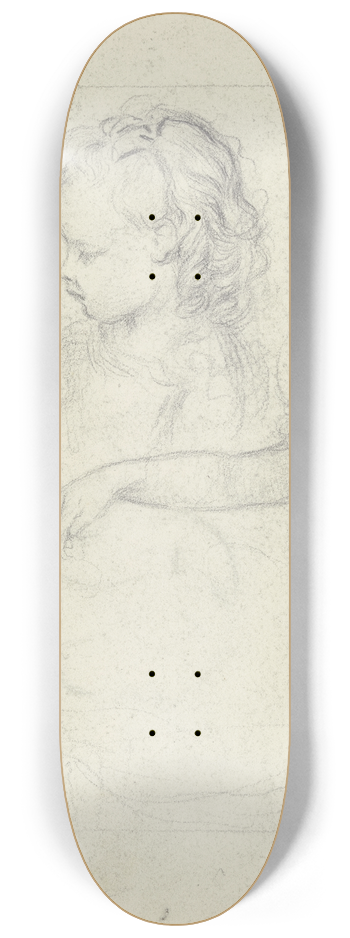 Otto Scholderer - Sitzendes Mdchen im Profil nach links 8.25 inch art skate deck