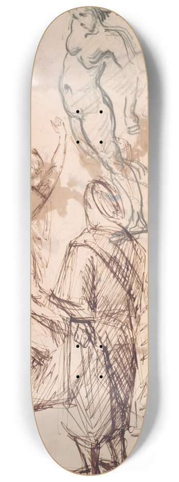 Paul Czanne - Sheet of Studies 8.25 inch art skate deck