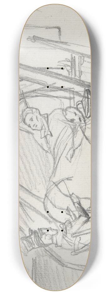 Paul Gavarni - Le proces duministre 8.25 inch art skate deck