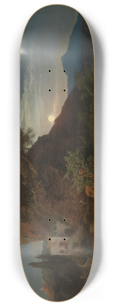 Johann Wilhelm Schirmer - Die Nacht, Die Ankunft des Samariters mit dem Verletzten in der Herberge 8.25 inch art skate deck