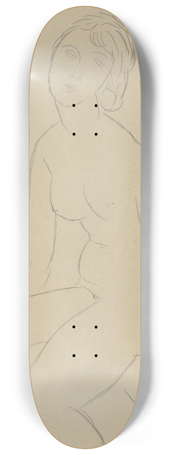 Amedeo Modigliani - Seated Nude 8.25 inch art skate deck