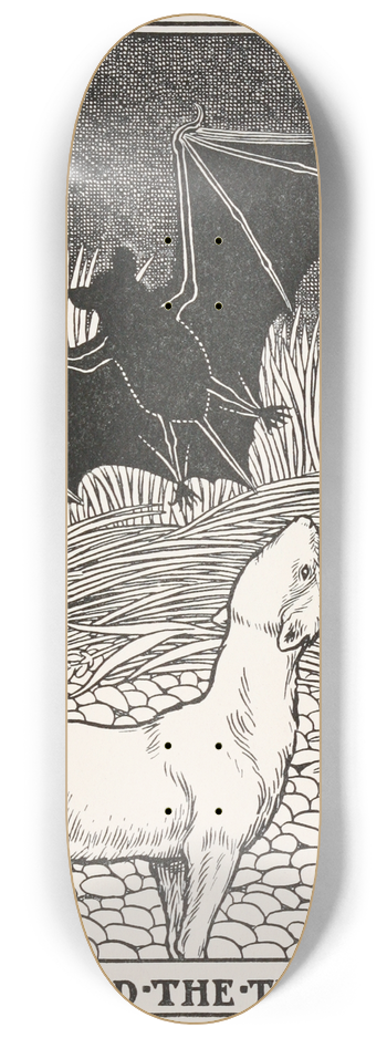 Percy J. Billinghurst - The Bat and the Two Weasels 8.25 inch art skate deck