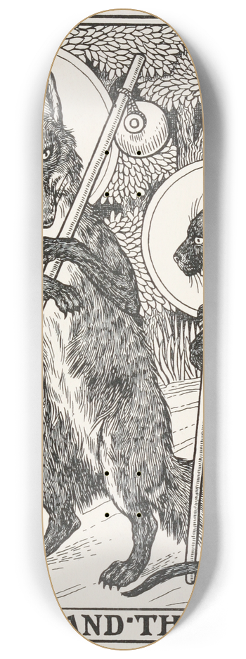 Percy J. Billinghurst - The Cat and the Fox 8.25 inch art skate deck