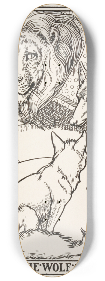 Percy J. Billinghurst - The Lion, the Wolf and the Fox 8.25 inch art skate deck