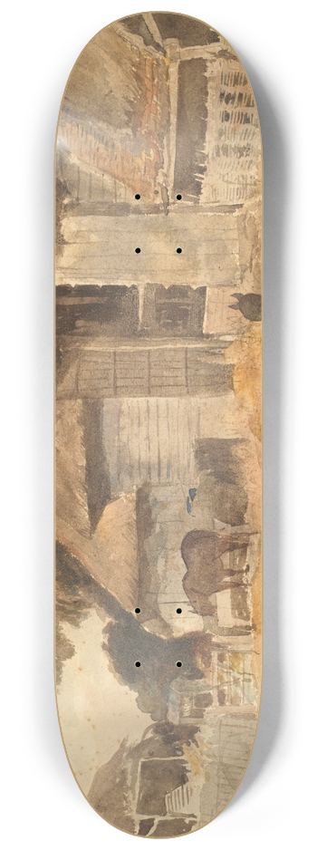 Peter De Wint - Farmyard at Compton 8.25 inch art skate deck
