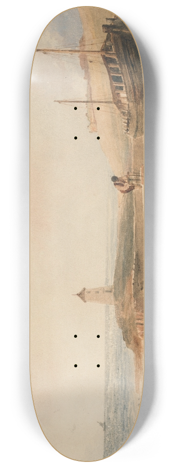 Peter DeWint - Shipbuilding on the Yorkshire Coast 8.25 inch art skate deck