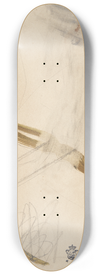 Peter Hansen - Blyantsrids og grnt vandfarverids 8.25 inch art skate deck