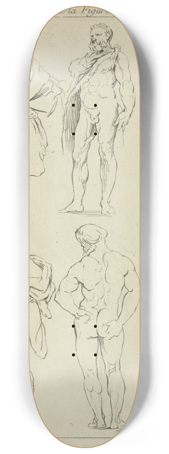 Peter Paul Rubens - Six male figures 8.25 inch art skate deck