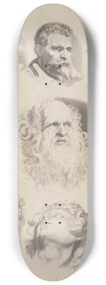 Peter Paul Rubens - Study of Heads 8.25 inch art skate deck