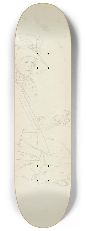 Peter von Cornelius - Bildnis der Christine Wenner, geborene Mal (Taunusreise) 8.25 inch art skate deck
