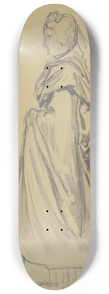 Philipp Rumpf - Stehende Frau, von der Seite gesehen 8.25 inch art skate deck