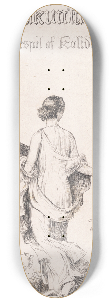 Johan Thomas Lundbye - Blomstersamlerske 8.25 inch art skate deck