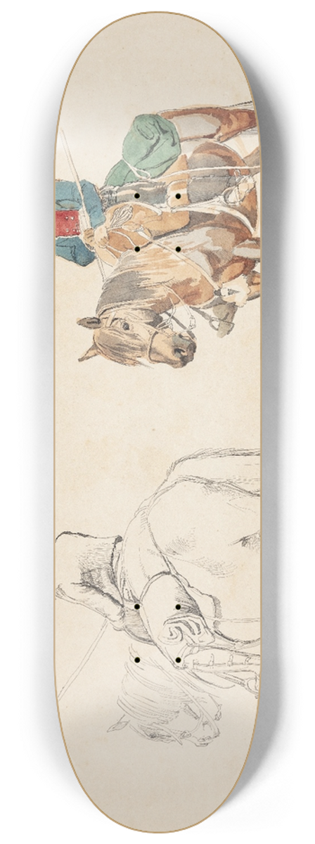 Johan Thomas Lundbye - Campagnol til hest, set skrt bagfra Campagnol til hest set skrt forfra 8.25 inch art skate deck