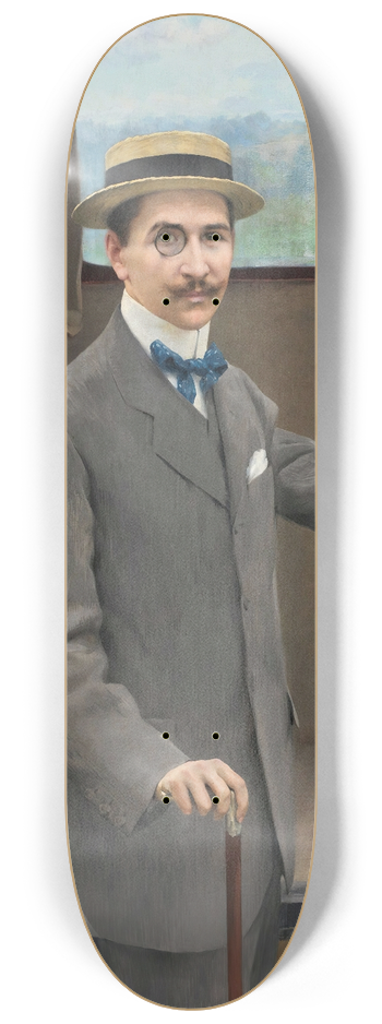 Pierre Andr Brouillet - A Young Man By A Carriage 8.25 inch art skate deck