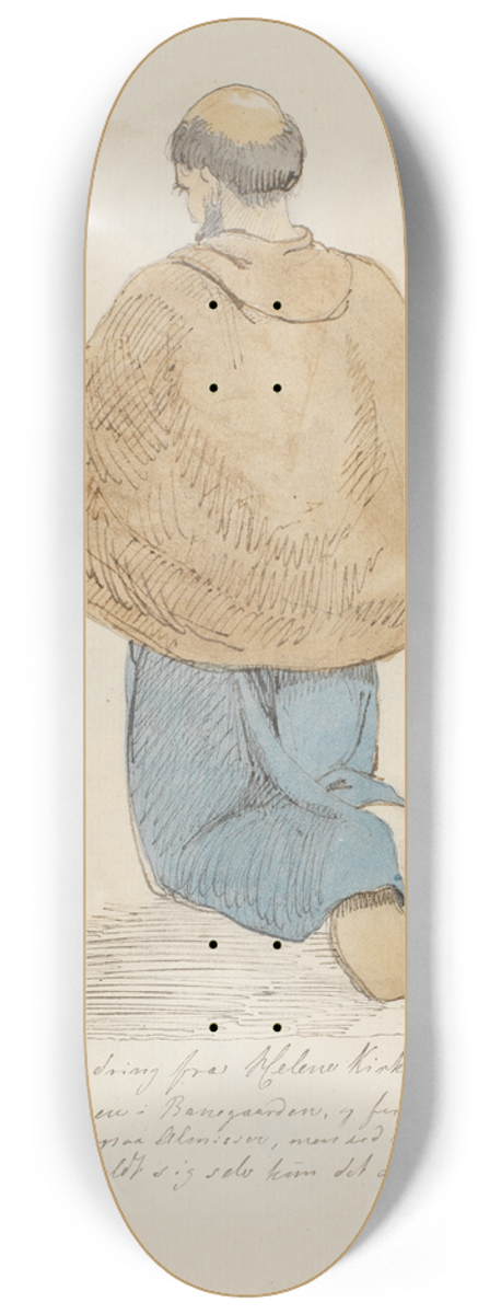 Johan Thomas Lundbye - Knlende mand 8.25 inch art skate deck