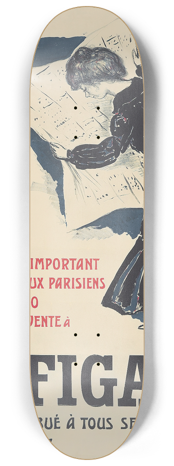 Pierre Bonnard - Le Figaro 8.25 inch art skate deck
