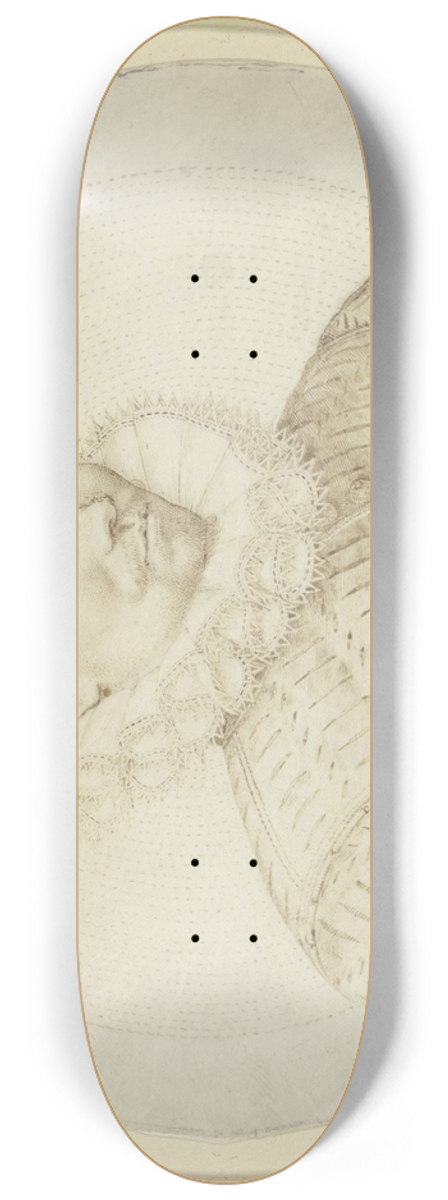 Johan Wierix - Bust of a man 8.25 inch art skate deck