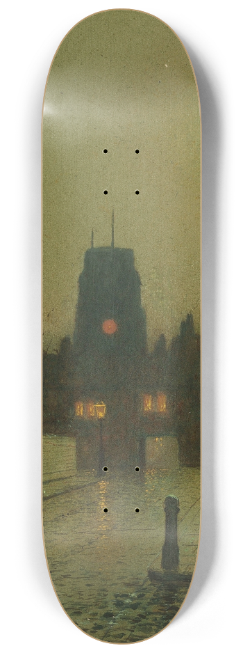 John Atkinson Grimshaw - Old Chelsea 8.25 inch art skate deck