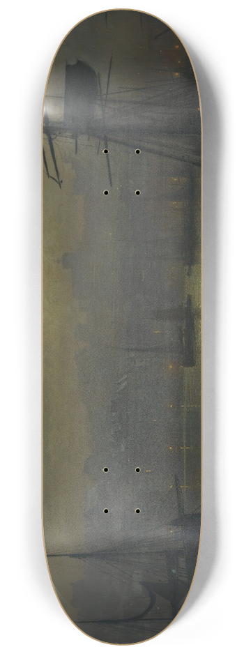 John Atkinson Grimshaw - Old Scarborough, Full Moon, High Water 8.25 inch art skate deck
