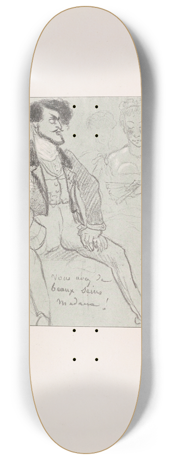 Pierre Puvis de Chavannes - Les caricatures de Puvis de Chavannes Pl.09 8.25 inch art skate deck