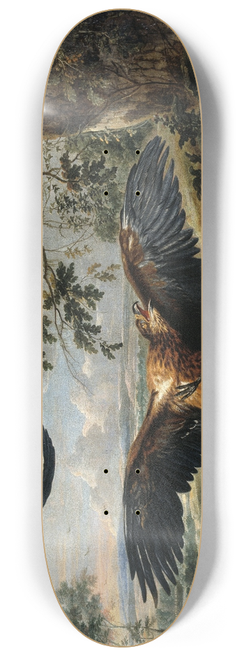 Pieter Boel - Fight between Eagles 8.25 inch art skate deck