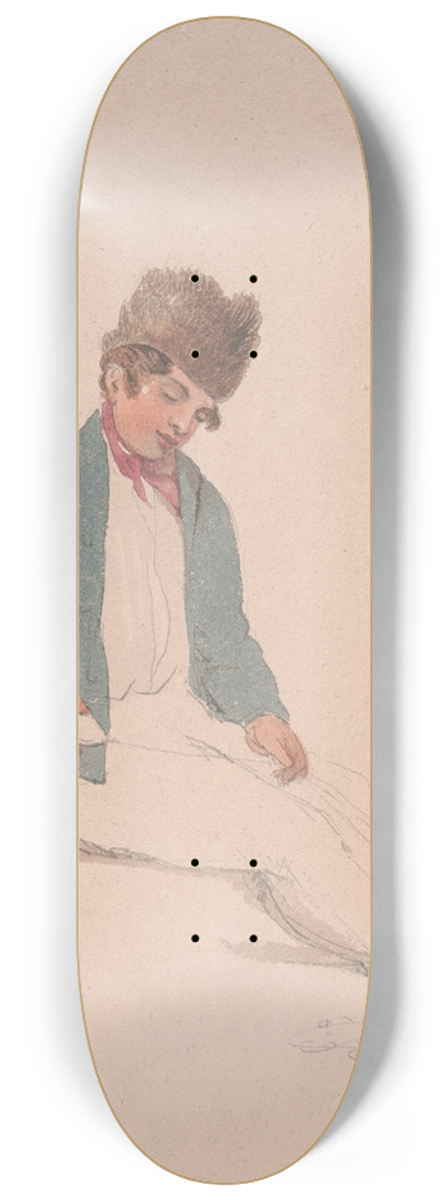 John Baverstock Knight - Portrait of a Youth in a Fur Hat 8.25 inch art skate deck