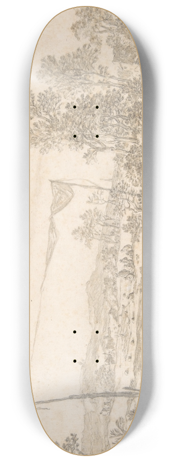 Pieter de Molijn - Landscape with Figures and Cattle 8.25 inch art skate deck