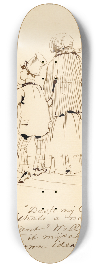 Pieter van Loon - Karik., twee over kleding converserende heren 8.25 inch art skate deck