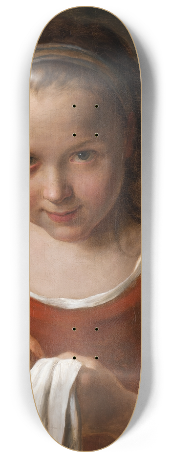Pietro Rotari - Girl with Needle-work 8.25 inch art skate deck