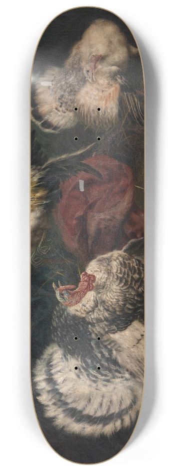 Piet Van Engelen - Fighting Cocks 8.25 inch art skate deck