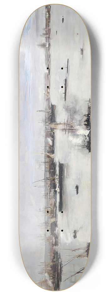 Pompeo Mariani - Il porto di Genova 8.25 inch art skate deck