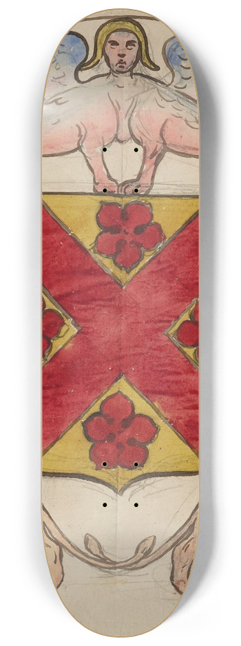 Prosper Lafaye - Projet de dcor pour un vitrail  motif hraldique 8.25 inch art skate deck
