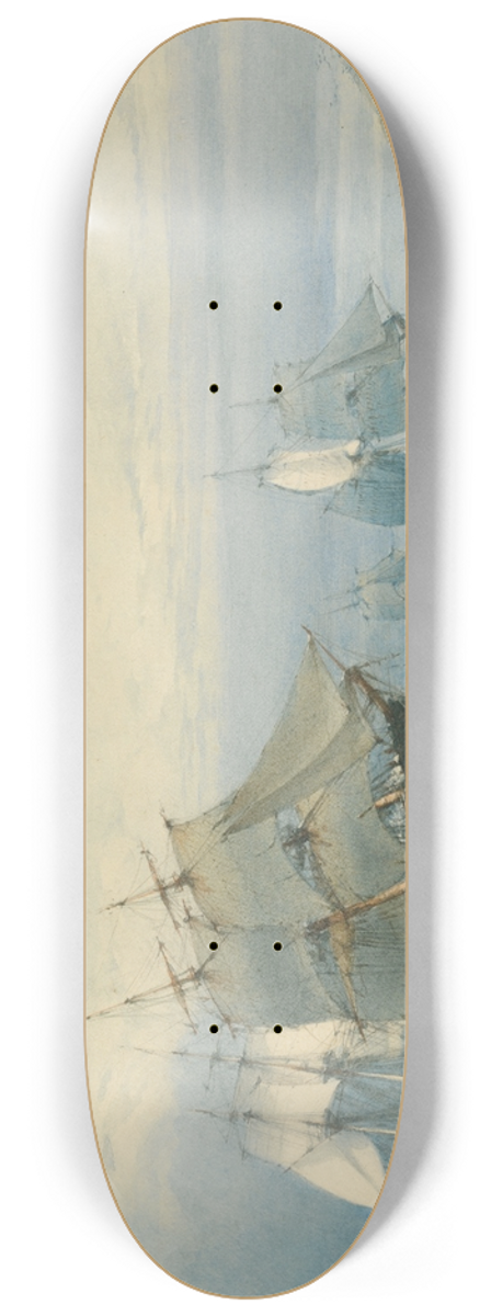 John Callow - Shipping off St. Michaels Mount, Cornwall 8.25 inch art skate deck