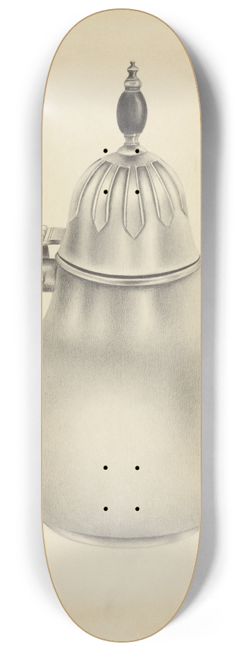 Amelia Tuccio - Silver Teapot 8.25 inch art skate deck