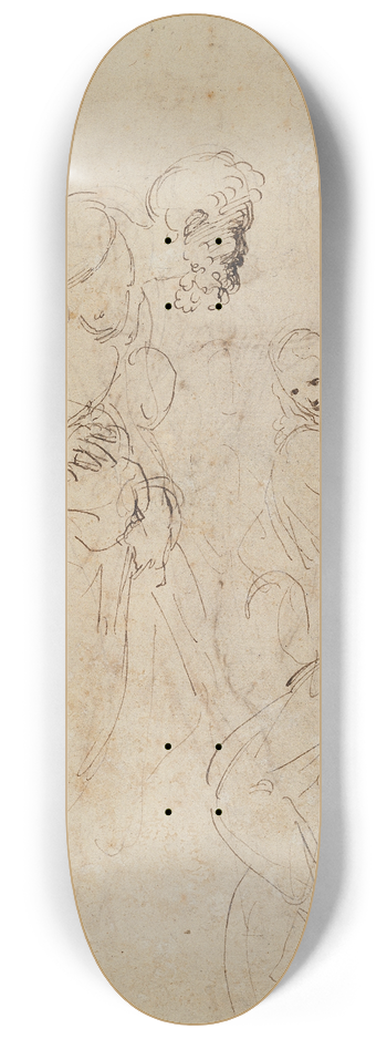 Raphael - Studies for the Disputa 8.25 inch art skate deck