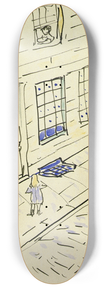 Raymond McIntyre - Figures in a doorway 8.25 inch art skate deck