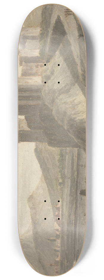 Robert Adam - Castle with Figures in a Classical Landscape 8.25 inch art skate deck