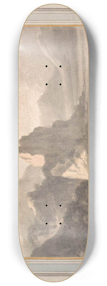 Robert Adam - Figures in a Rocky Romantic Landscape 8.25 inch art skate deck