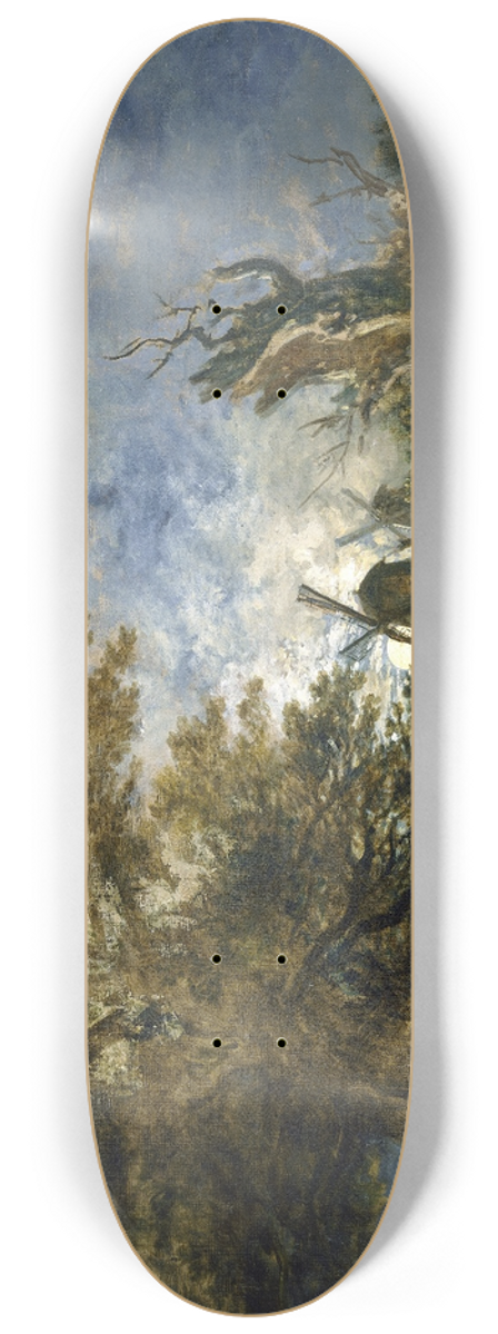 John Crome - Moonlight on the Yare 8.25 inch art skate deck