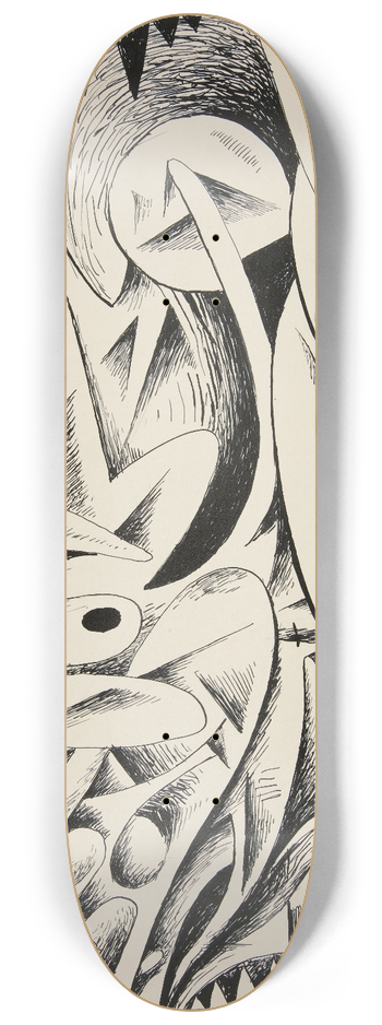Rudolf Bauer - Untitled (AbstractForms) 8.25 inch art skate deck