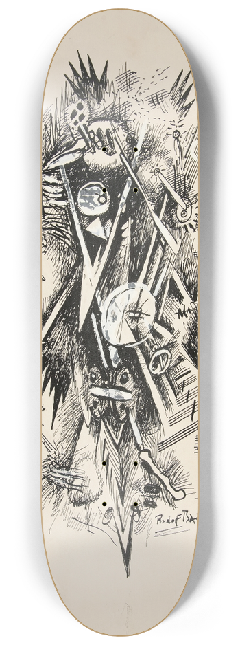 Rudolf Bauer - Untitled (AbstractForms) 8.25 inch art skate deck