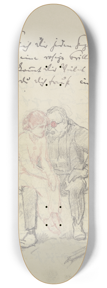 Rudolf Gudden - Ein Mdchen auf dem Scho eines lteren 8.25 inch art skate deck