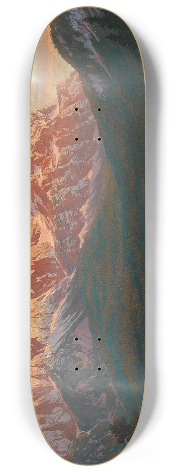 Rudolf Reschreiter - Fhnabend, Eibsee mit Zugspitze 8.25 inch art skate deck