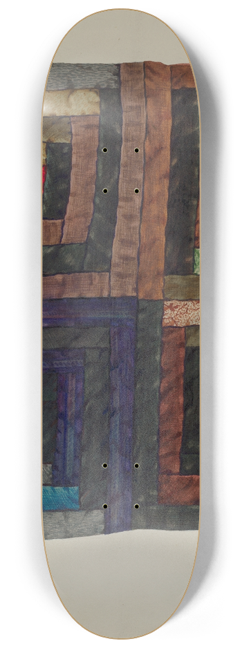 Ruth M. Barnes - Log Cabin Quilt 8.25 inch art skate deck