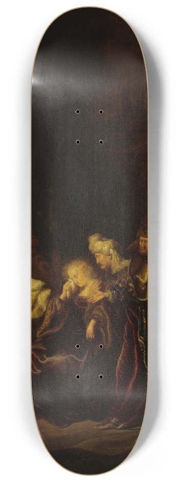 Salomon Koninck - David and Bathsheba mourning their dead son 8.25 inch art skate deck